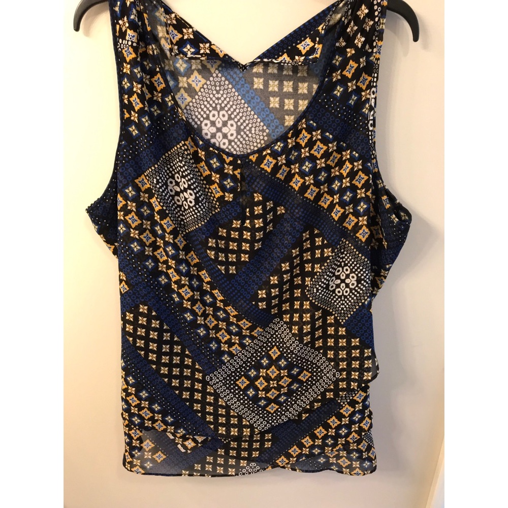 Plus size patterned work blouse